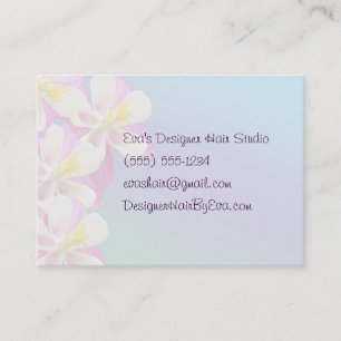 Columbine Flower Pink & White Customisable Business Card