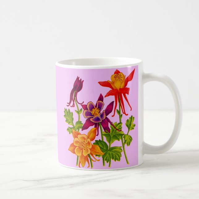 columbine flowers coffee mug (Right)