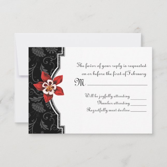 Columbine Hummingbird RSVP Card (Front)