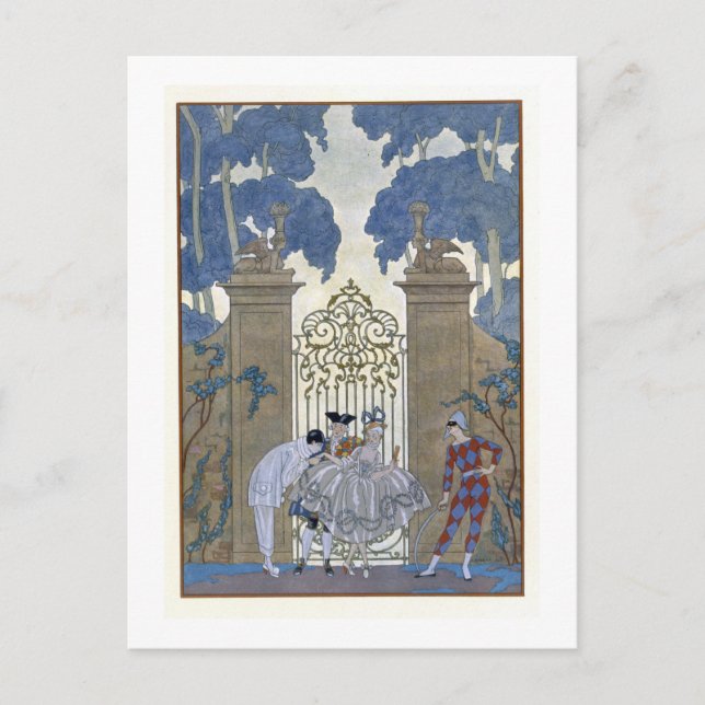 Columbine, illustration for 'Fetes Galantes' by Pa Postcard (Front)