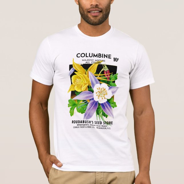 Columbine Seed Packet Label T-Shirt (Front)