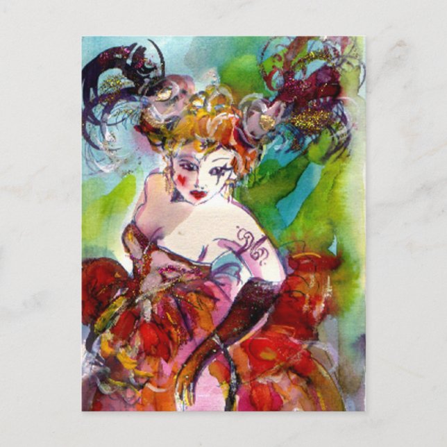 COLUMBINE / Venetian Masquerade Ball Postcard (Front)
