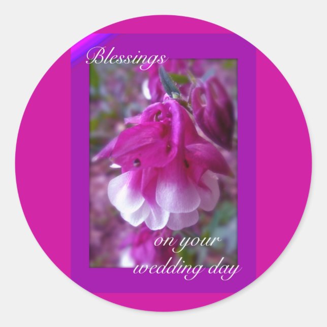 Columbine Wedding Day Blessings Stickers (Front)