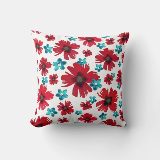 Columbines & Carnations Cushion (Front)