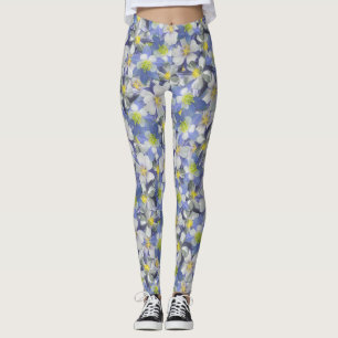 Columbines Seamless Pattern Leggings