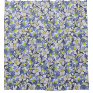 Columbines Seamless Pattern Shower Curtain