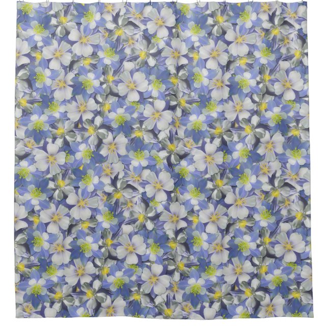Columbines Seamless Pattern Shower Curtain (Front)