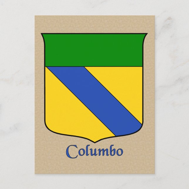Columbo Heraldic Shield Postcard (Front)