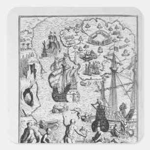 Columbus at Isla Margarita' Square Sticker