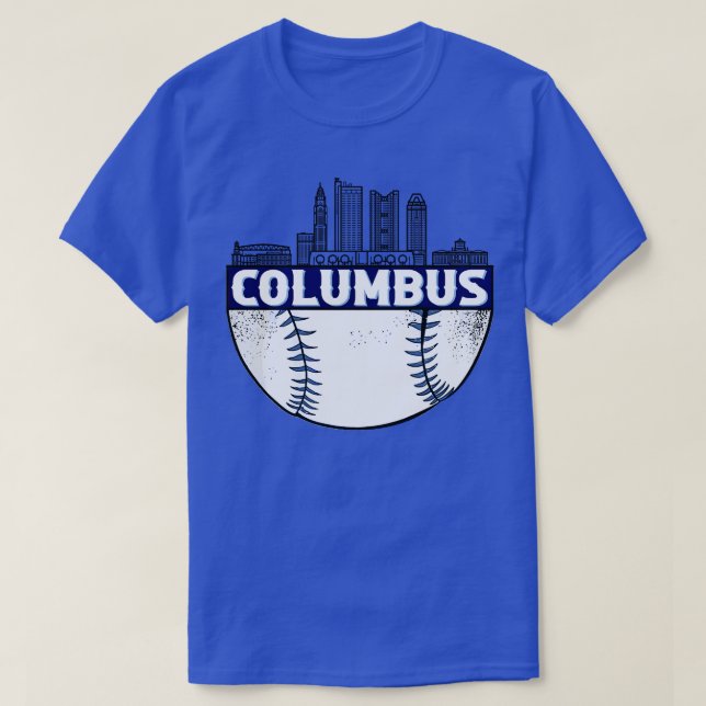 Columbus Baseball Cityscape Lover T-Shirt (Design Front)