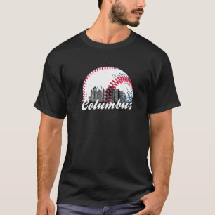 Columbus Baseball Skyline Retro Columbus Baseball T-Shirt