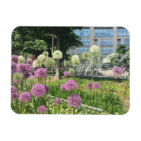 Columbus Circle NYC Allium Fountain Flowers Photo