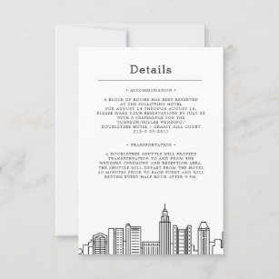 Columbus City Wedding   Guest Details Invitation