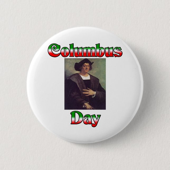 Columbus Day 6 Cm Round Badge (Front)