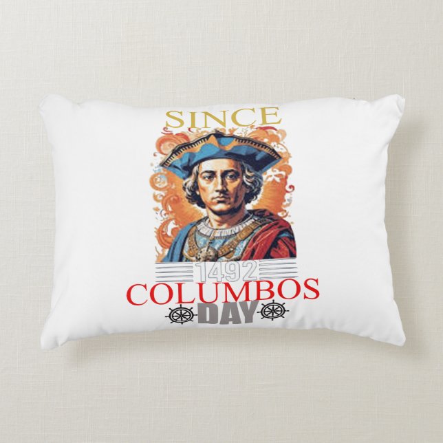 Columbus Day Celebration: Explore, Discover Decorative Cushion (Front)