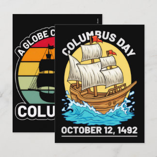 Columbus Day Celebration: History, Traditions & Fa Holiday Postcard