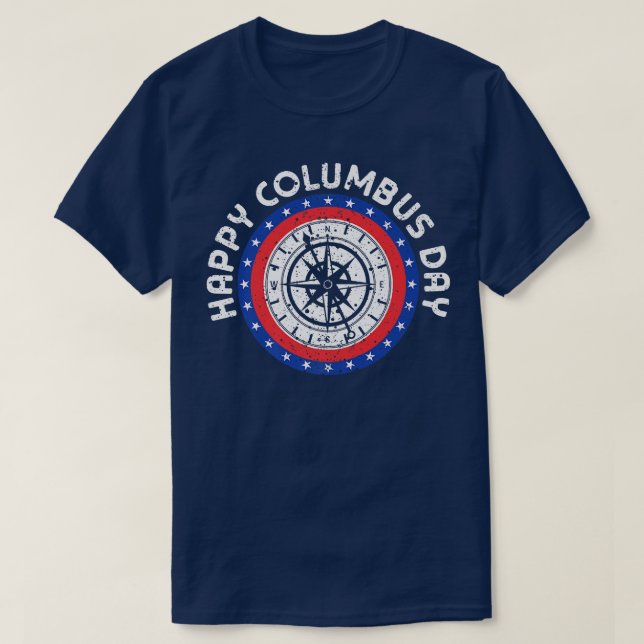 Columbus Day History Voyage American Holiday Premi T-Shirt (Design Front)