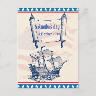Columbus day honour history 14 October Postcard