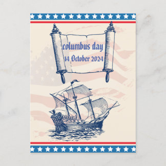 Columbus day honour history 14 October  Postcard