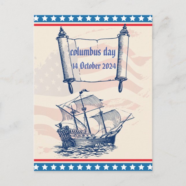 Columbus day honour history 14 October  Postcard (Front)