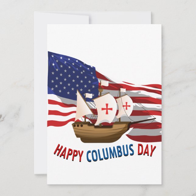 Columbus Day Illegal immigration began in 1492 Invitation (Front)