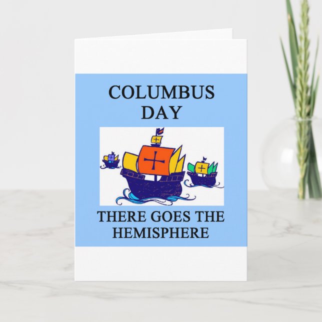 COLUMBUS day indian joke Holiday Card (Front)