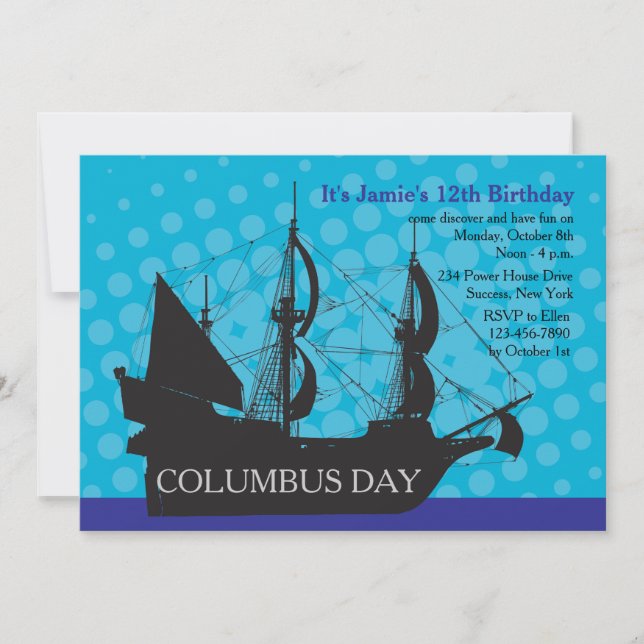 Columbus Day Party Invitation (Front)