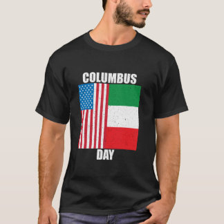 Columbus Day Patriotic American Flag America Disco T-Shirt