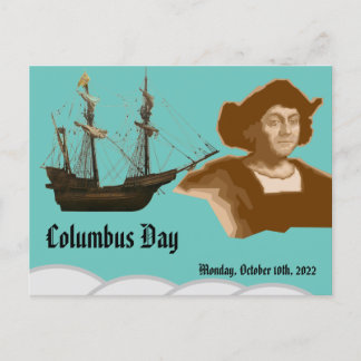 Columbus day postcard