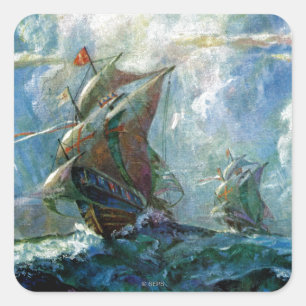 Columbus Day Square Sticker