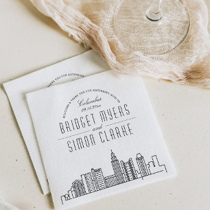 Columbus Deco Skyline   Wedding Event Napkins