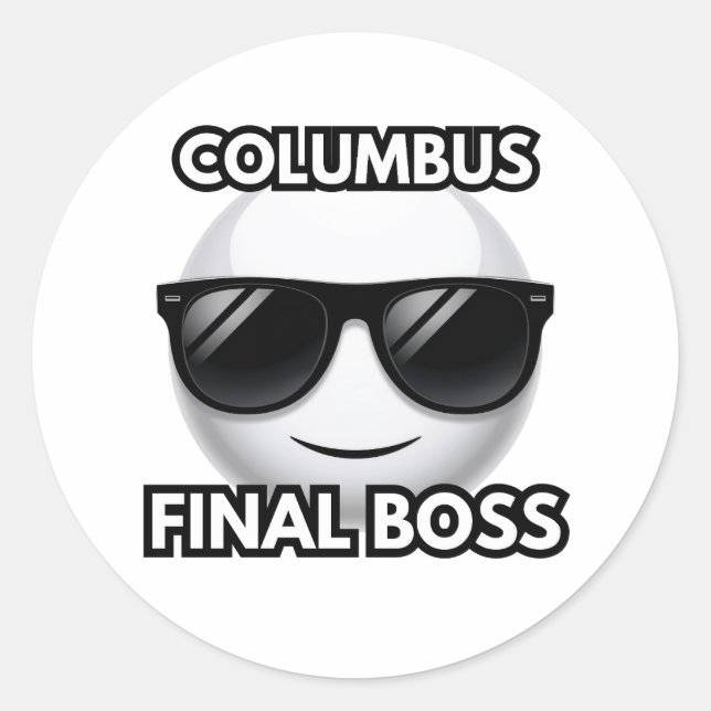 Columbus Final Boss Cool Emoji Sticker (Front)