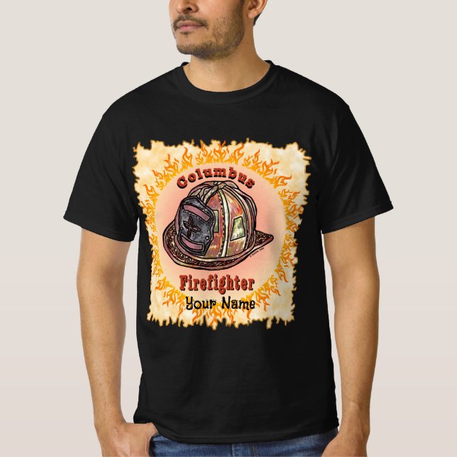 Columbus Firefighter   t-shirt (Front)