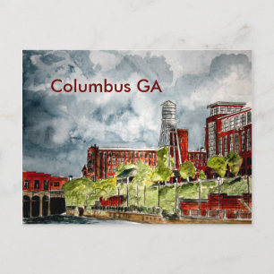 columbus ga georgia riverwalk river walk art, C... Postcard
