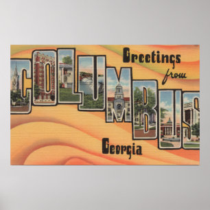 Columbus, Georgia - Large Letter Scenes Poster