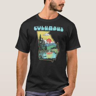 Columbus Georgia Outdoors Nature Vintage State Pr T-Shirt