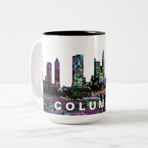 Columbus Graffiti Skyline Two-Tone Coffee Mug