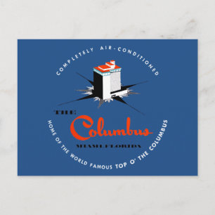Columbus Hotel Miami Florida Postcard