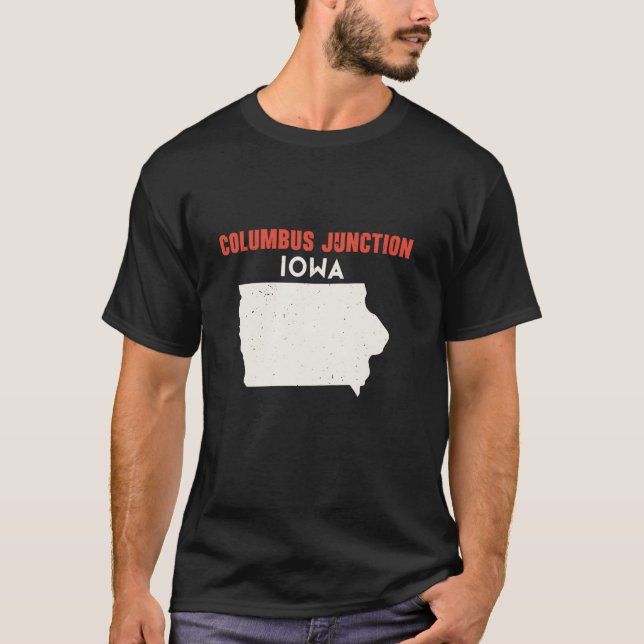 Columbus Junction Iowa USA State America Travel Io T-Shirt (Front)