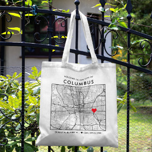 Columbus Love Locator   City Map Wedding Welcome Tote Bag