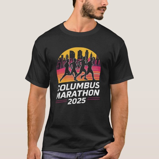 Columbus Marathon 2025 silhouette  T-Shirt (Front)