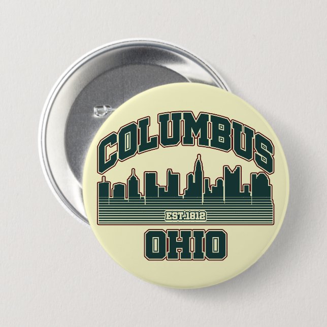 Columbus.Ohio 7.5 Cm Round Badge (Front & Back)