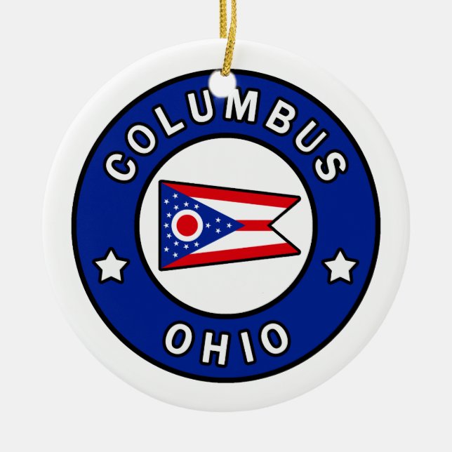 Columbus Ohio Ceramic Ornament (Front)