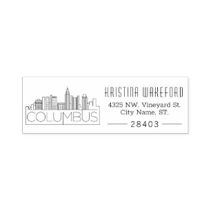Columbus, Ohio City Custom Address Self-inking Stamp