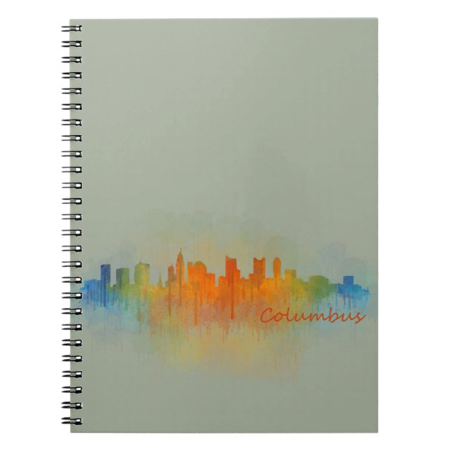 Columbus Ohio, City Skyline, v3 Notebook (Front)