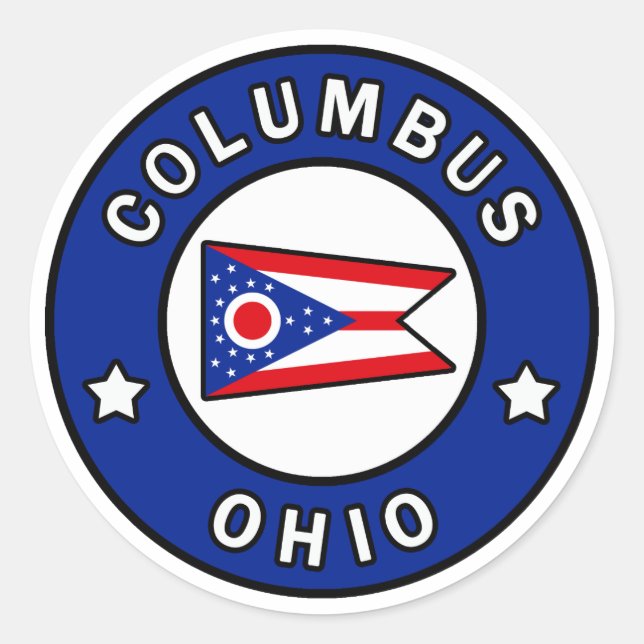 Columbus Ohio Classic Round Sticker (Front)