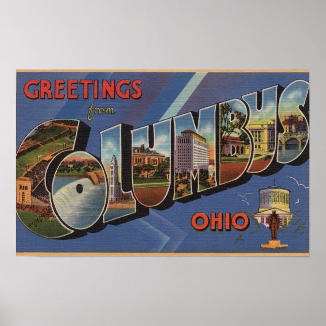 Columbus, Ohio - Large Letter Scenes 3 Poster (Front)