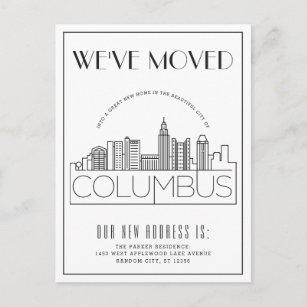 Columbus, Ohio Modern Deco   Change of Address Announcement Postcard