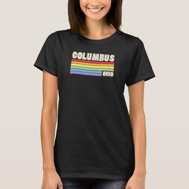 Columbus Ohio Pride Rainbow Flag Gay Pride Merch Q T-Shirt (Front)