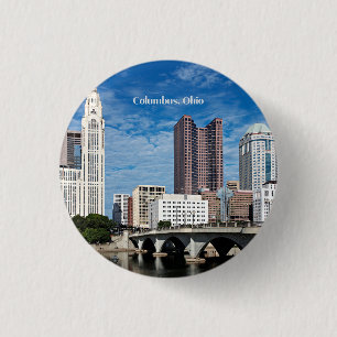 Columbus, Ohio skyline 3 Cm Round Badge